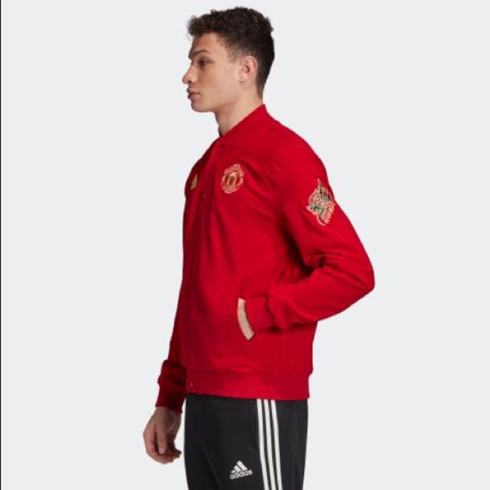 Adidas MANCHESTER UNITED CNY Bomber JACKET Red BN - Picture 4 of 11